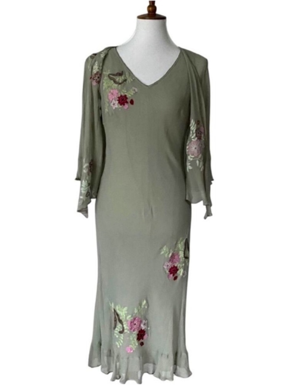 Vintage Large Dress Silk Fairy Y2K Cardigan Set 90s Slipdress Medium Cottage